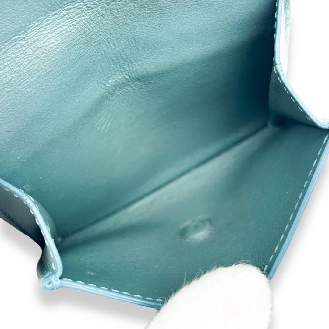 【美品】セリーヌ　トリオンフ　レザー　三つ折り財布　グリーン　847