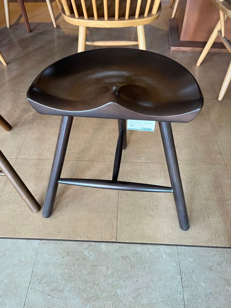 ダークブラウン 木製スツール
