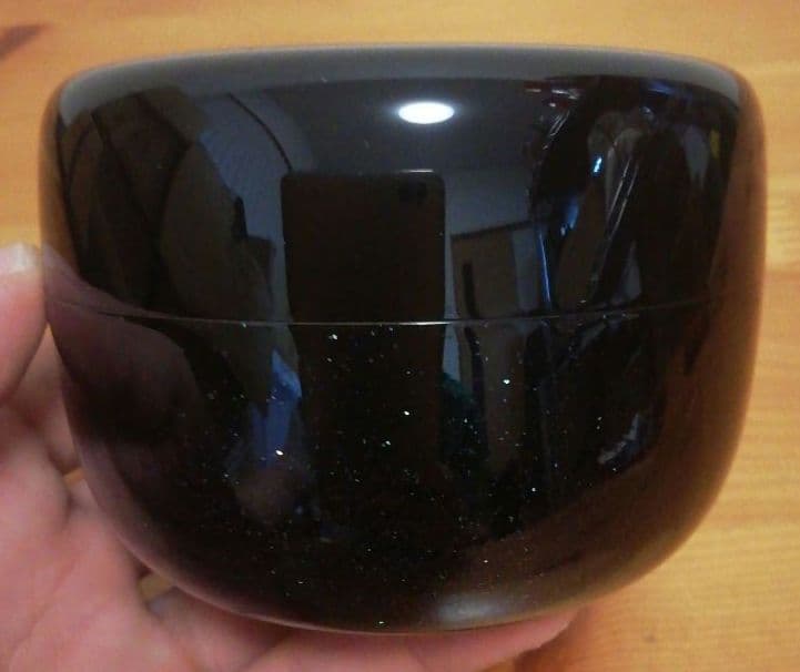 崎田宏作　水鏡　蒔絵　内銀　棗　共箱　共布　略歴付　茶道具