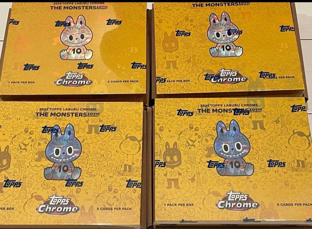 topps chrome labubu ラブブ トレカ 新品未開封 4箱