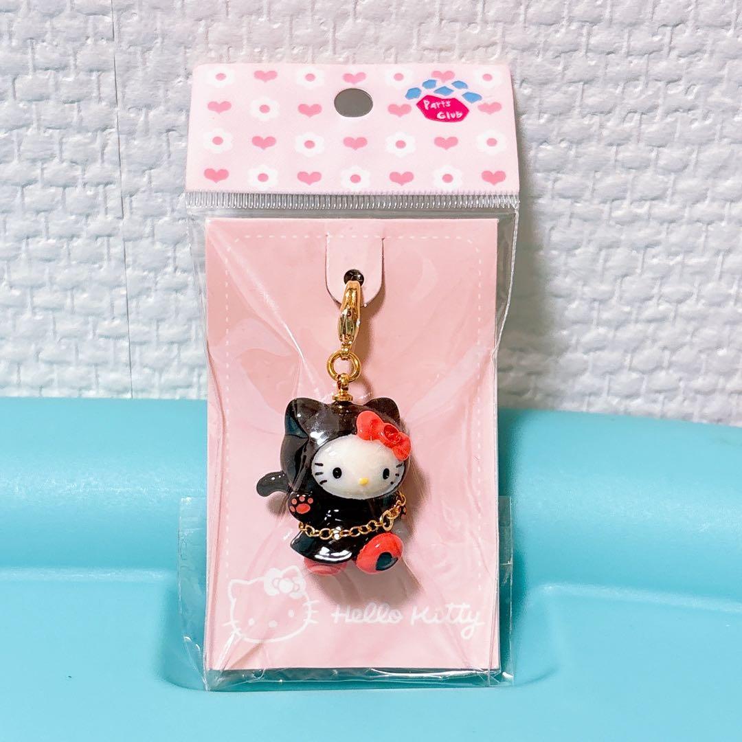 【24時間以内発送】激レア☆黒猫ハローキティファスナーマスコット・パーツクラブ