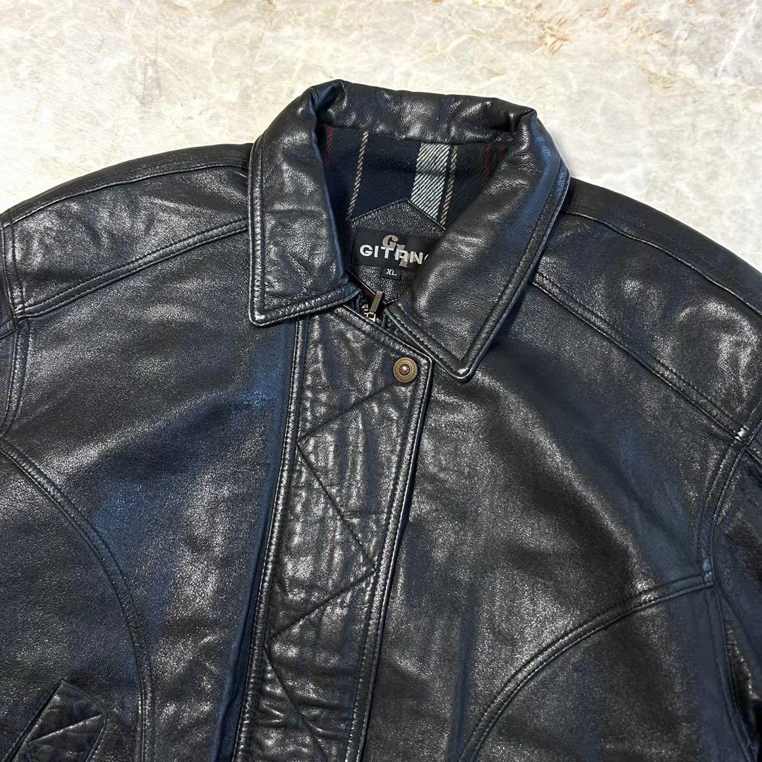 羊革 シープスキン ショート丈 レザー ボンバージャケット ブルゾン フライト