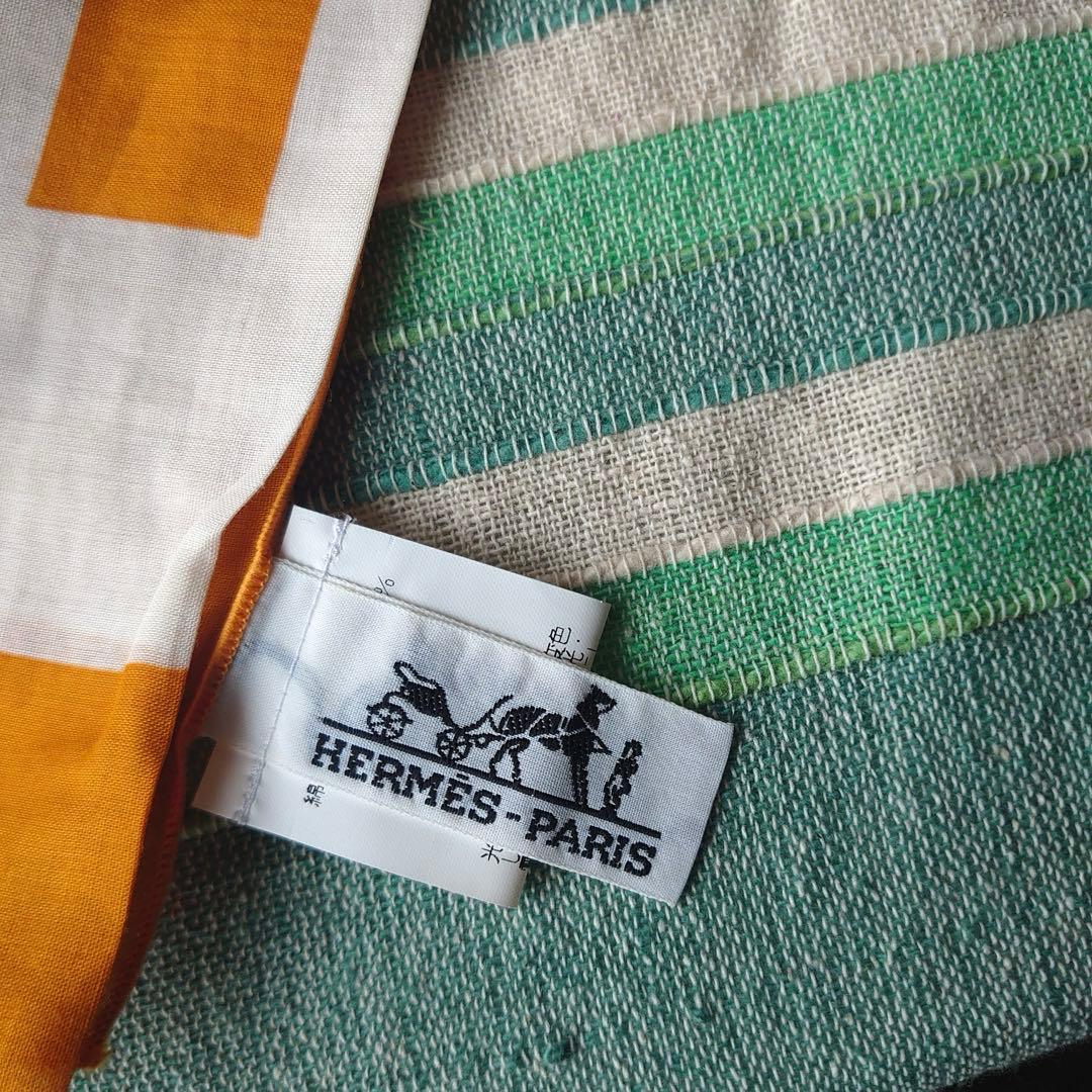 【未使用品HERMESパレオ】オレンジストライプ