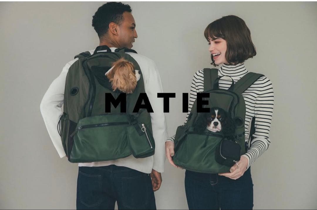 【美品・即日発送】MATIE ペットリュック Lカーキ〜8kg小型犬中型犬