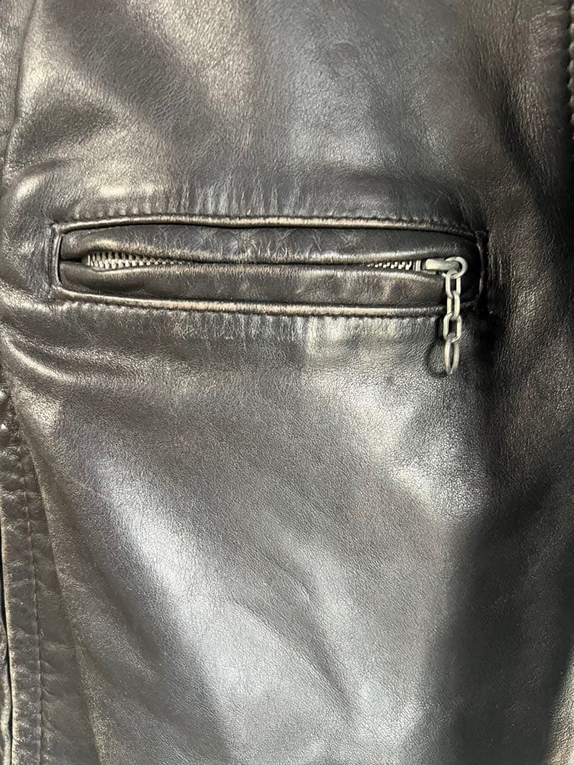 【古着】レザー シングルライダースジャケット