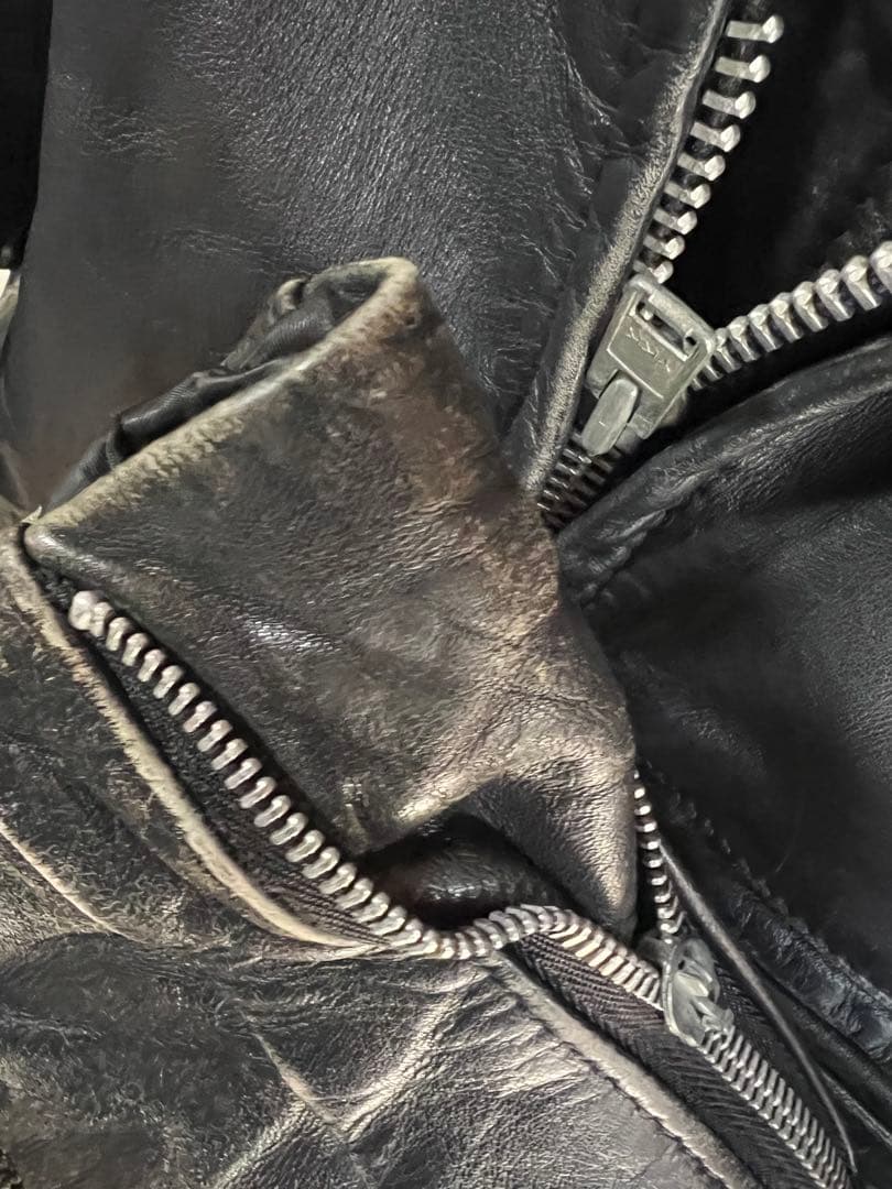 【古着】レザー シングルライダースジャケット