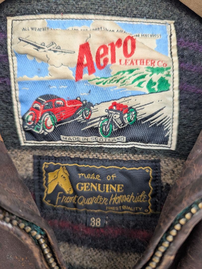 AEROLETHER Co ホースハイドsize38シングルライダース