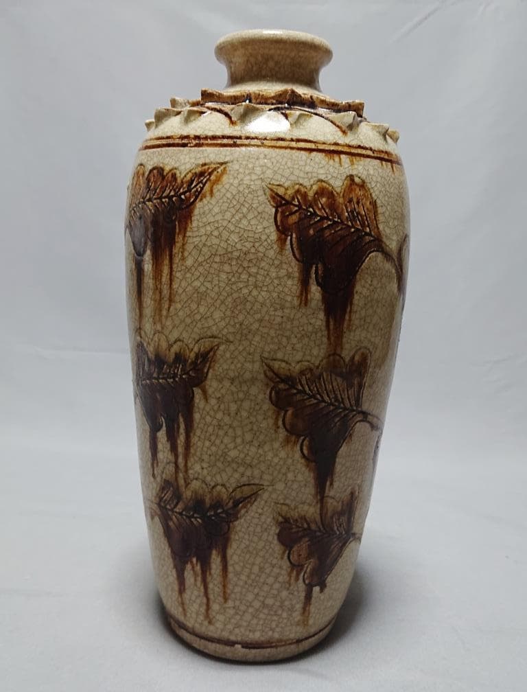 コレクター収集　安南　鉄絵芙蓉文　瓶