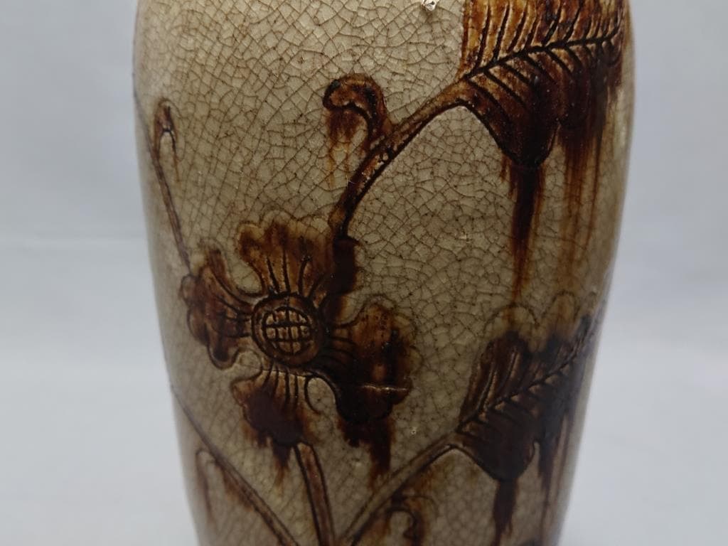 コレクター収集　安南　鉄絵芙蓉文　瓶