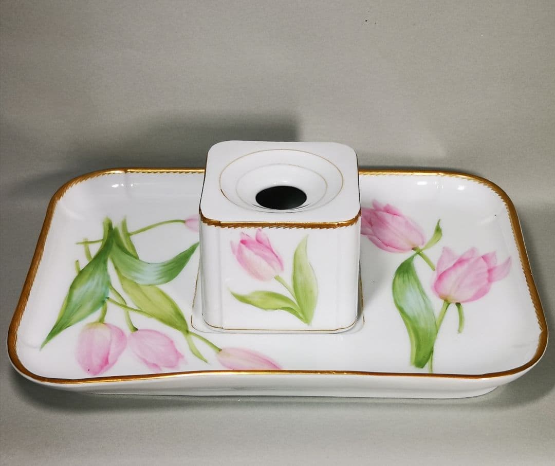 【Antique】  インク壺&トレイ　(レア品)