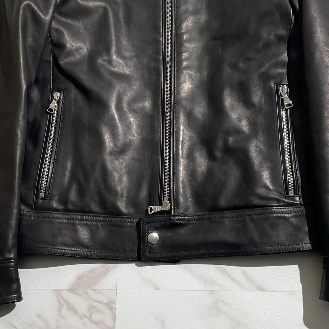 極美品✨EMMETI アンドレア シングルライダース レザージャケット S 黒
