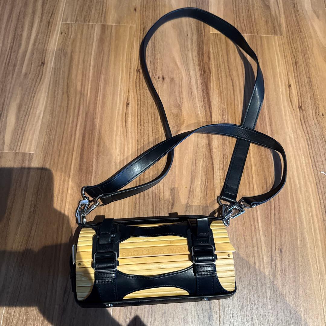 FENG CHEN WANG フェンチェンワン ウッド×レザー ショルダーバッグ