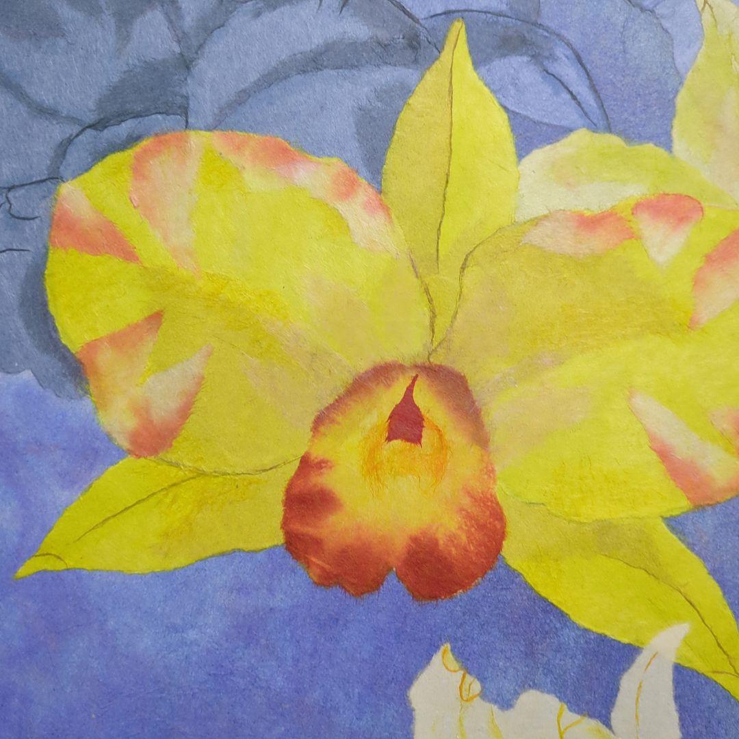 【ちぎり絵】「カトレア」　ハンドメイド　(P 10サイズ) 暮らしに彩りを