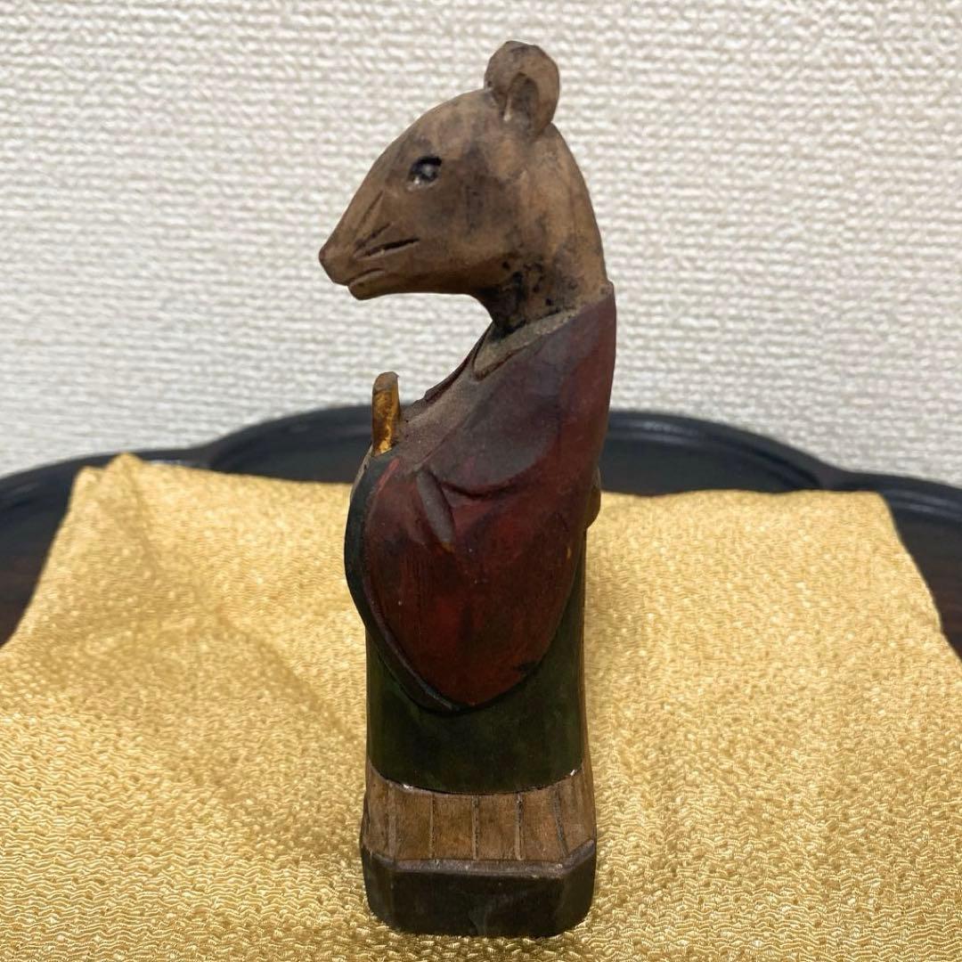 ②【貴重】獣頭人身十二支像　木彫　高さ13cm 李朝　新羅　朝鮮美術