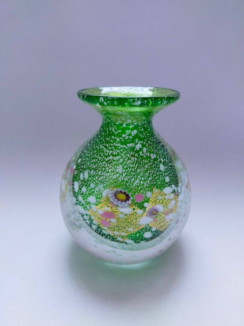 【新品未使用】黒木国昭　花器　金銀彩　春爛漫