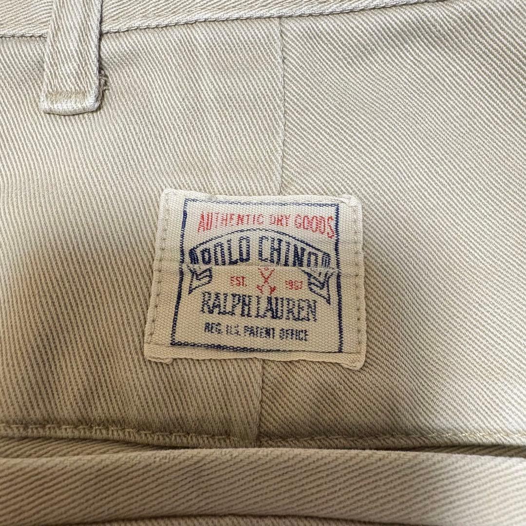90s ポロバイラルフローレン　USA製 ポロチノ　チノパン　初期タグ　2タック