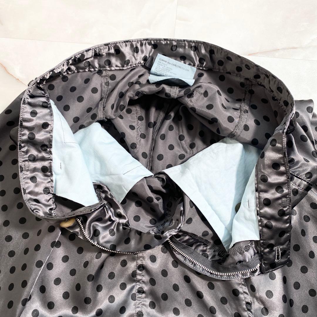 A17262 美品 コムデギャルソン ドット柄 サテンサルエルハーフパンツ 銀