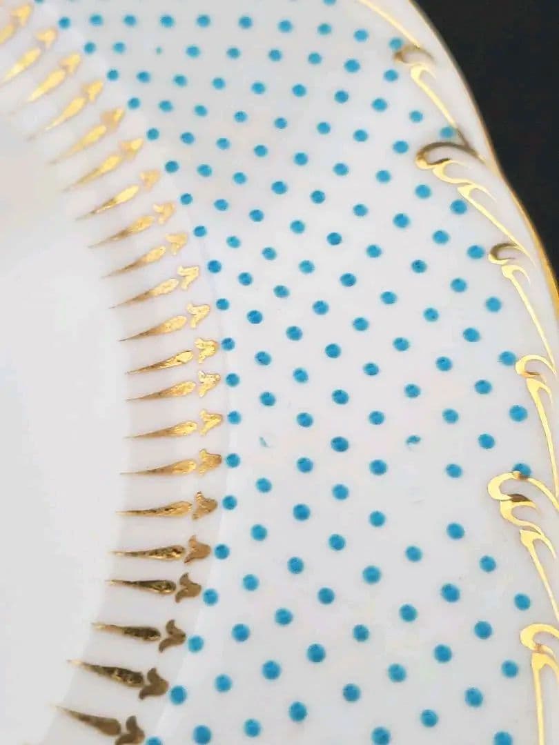 オールドミントン ドットプレート 19世紀 25cm