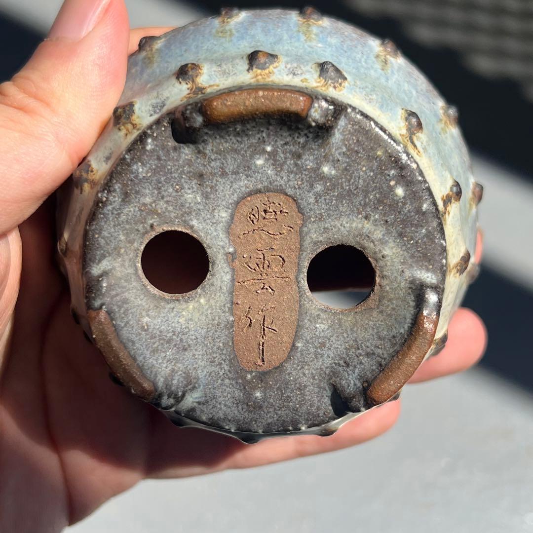 781.暁雲 鼓釘丸鉢 盆栽鉢 植木鉢 8.4*4.3cm