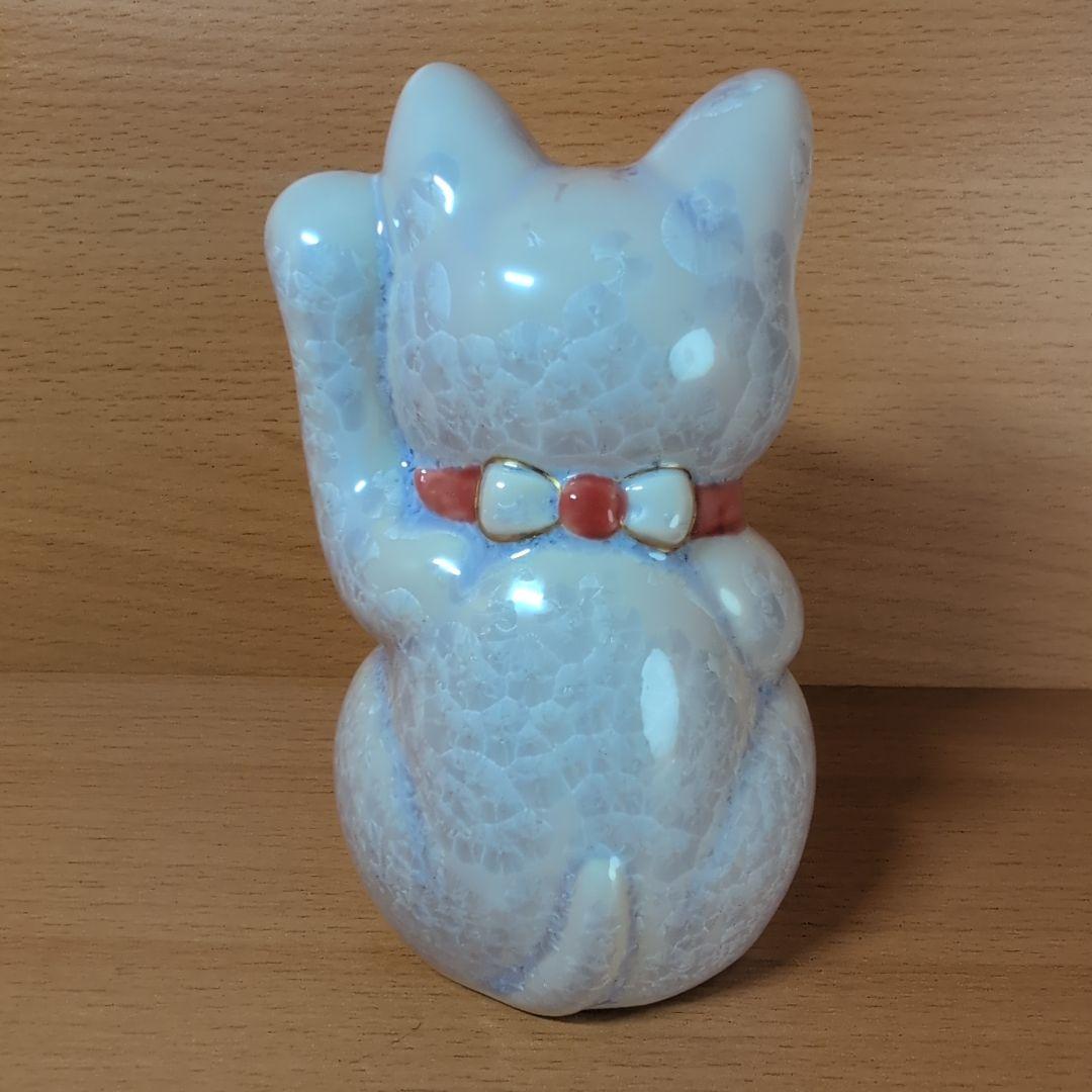 陶あん　陶葊　招き猫　金色の鈴付き　花結晶　京焼　清水焼　箱付き