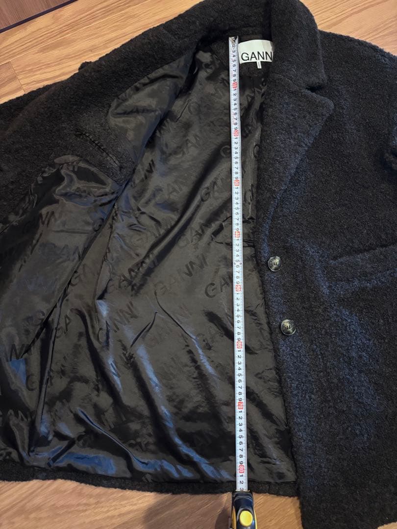 GANNI Recycled wool-blend bouclé coat