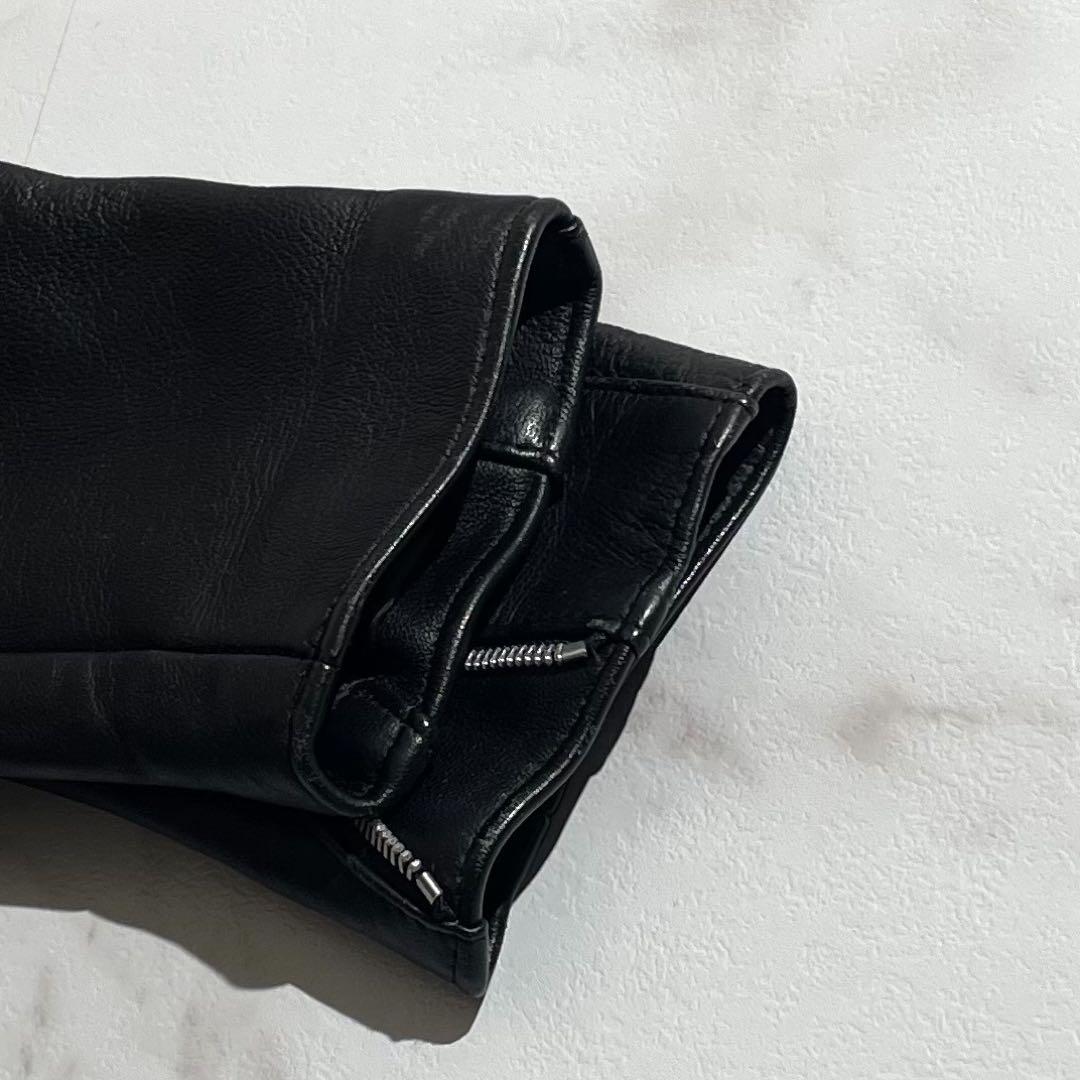 666 シングルライダースジャケット　タイトフィット　レザー　本革　メンズ