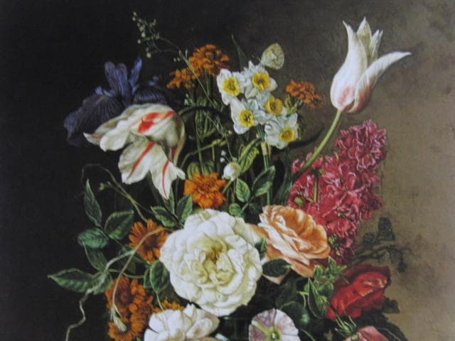 玉有万範「花の静物」、希少画集より、状態良好、新品高級額装付