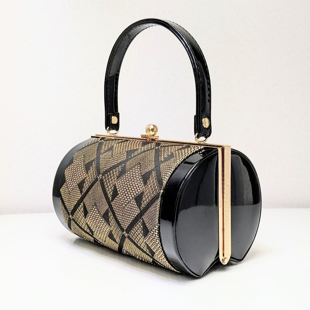 和装 草履バッグセット 帯地 黒×金 3枚芯 フリーサイズ k15-17