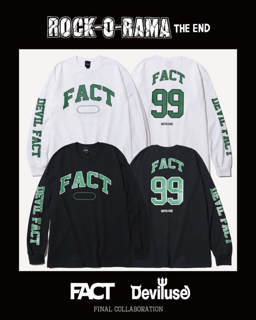 FACT Deviluse ロングスリーブTシャツ 白