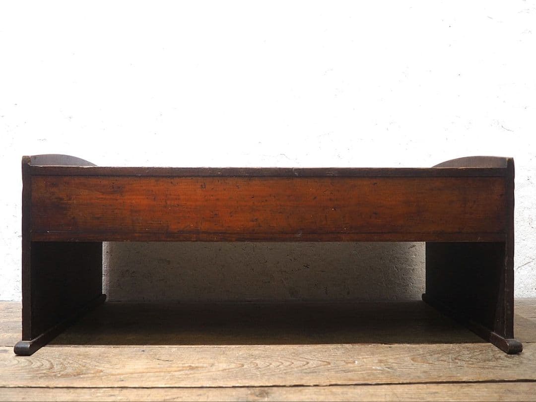 1302 杢目の綺麗な文机　ローテーブル　引き出し　収納棚　レトロ　ビンテージ