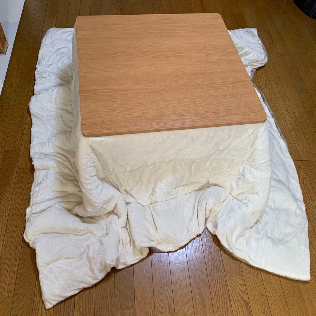 【Rin】 こたつテーブル 正方形 こたつ布団 リバーシブル 2点セット