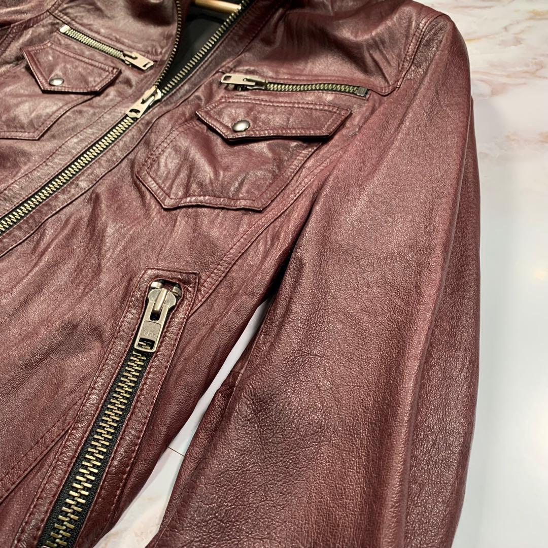 JACKROSEジャックローズピッグレザー ハイネック シングルライダース