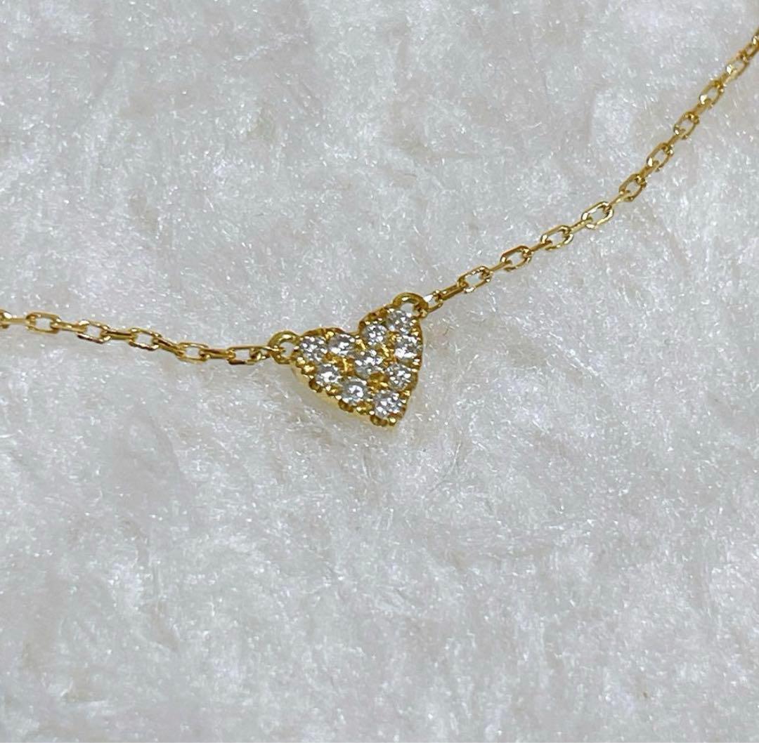 【最終値下げ】AHKAH ハートパヴェ アンクレット イエローゴールドアーカー