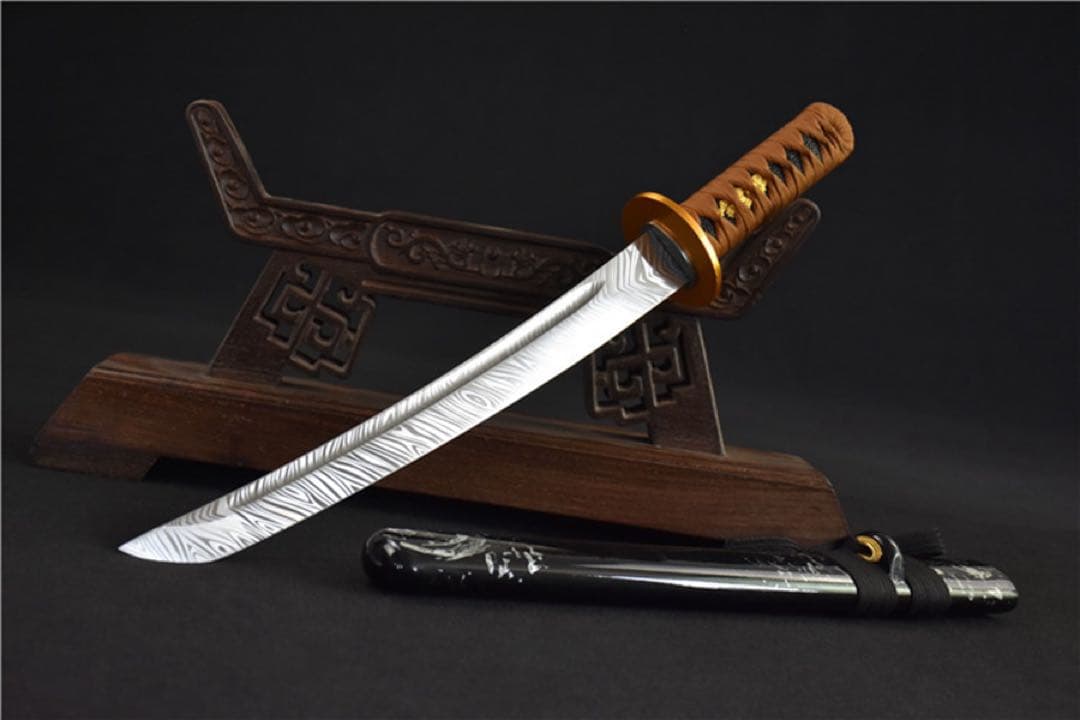 羽毛纹 刀装具 模擬刀 日本刀 模造刀 鑑賞用 武具 脇差