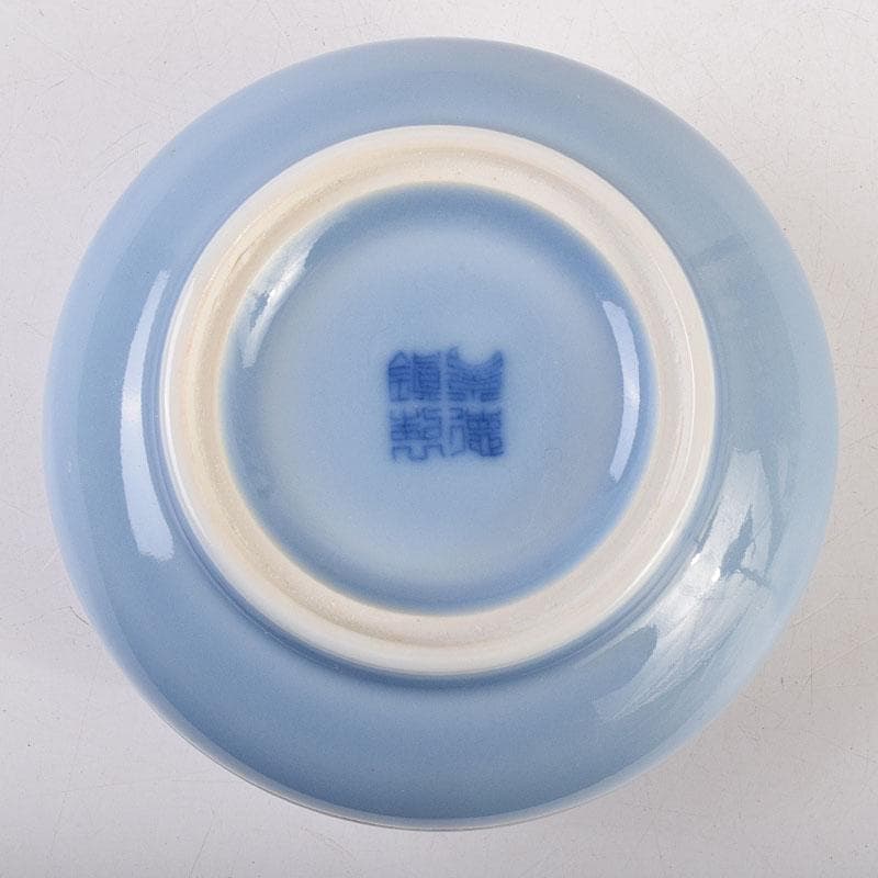 中国　上海西冷印社　花文　景徳鎮製款　光明朱砂印泥　肉池　U　R9153