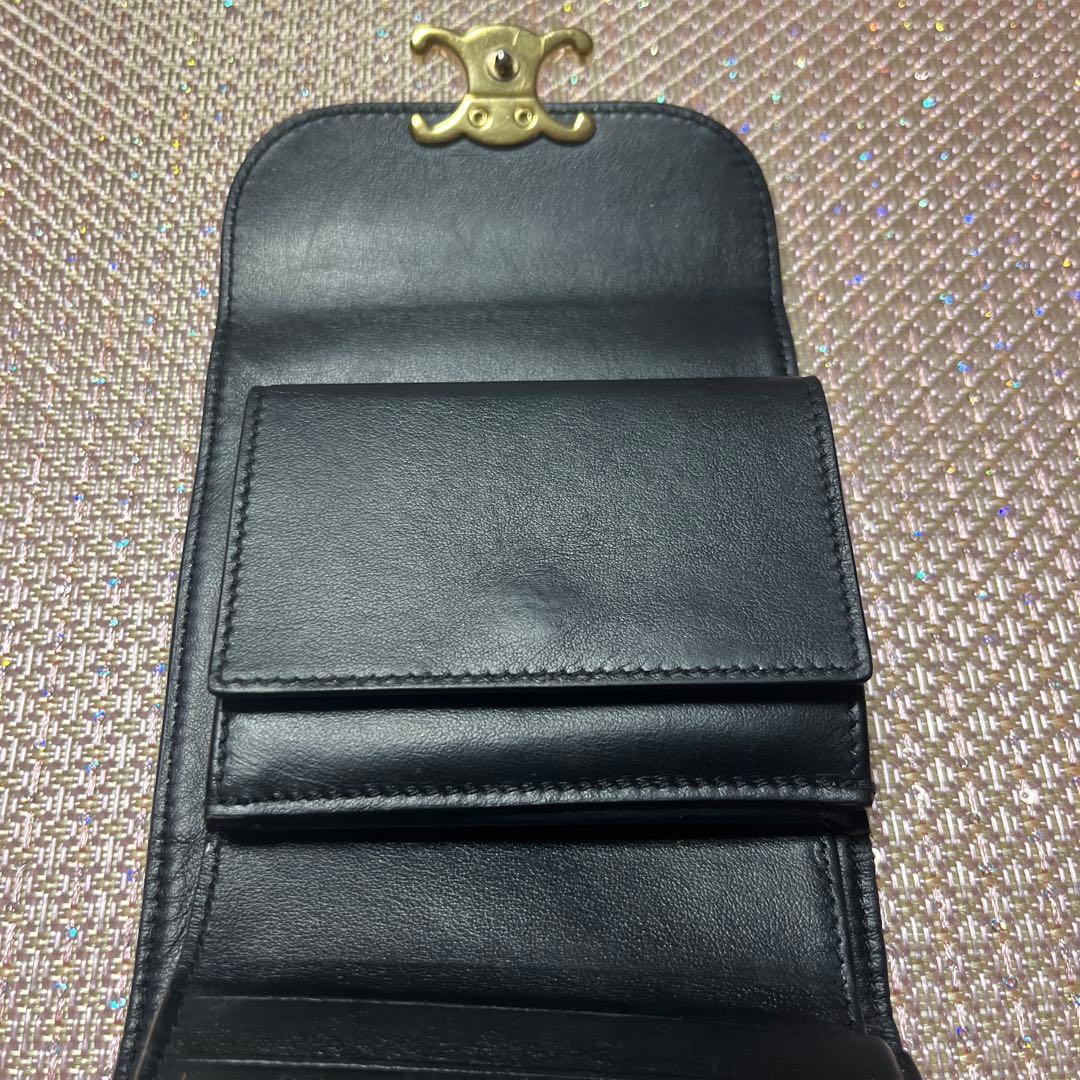 限定値下げCELINE ブラック 三つ折り財布