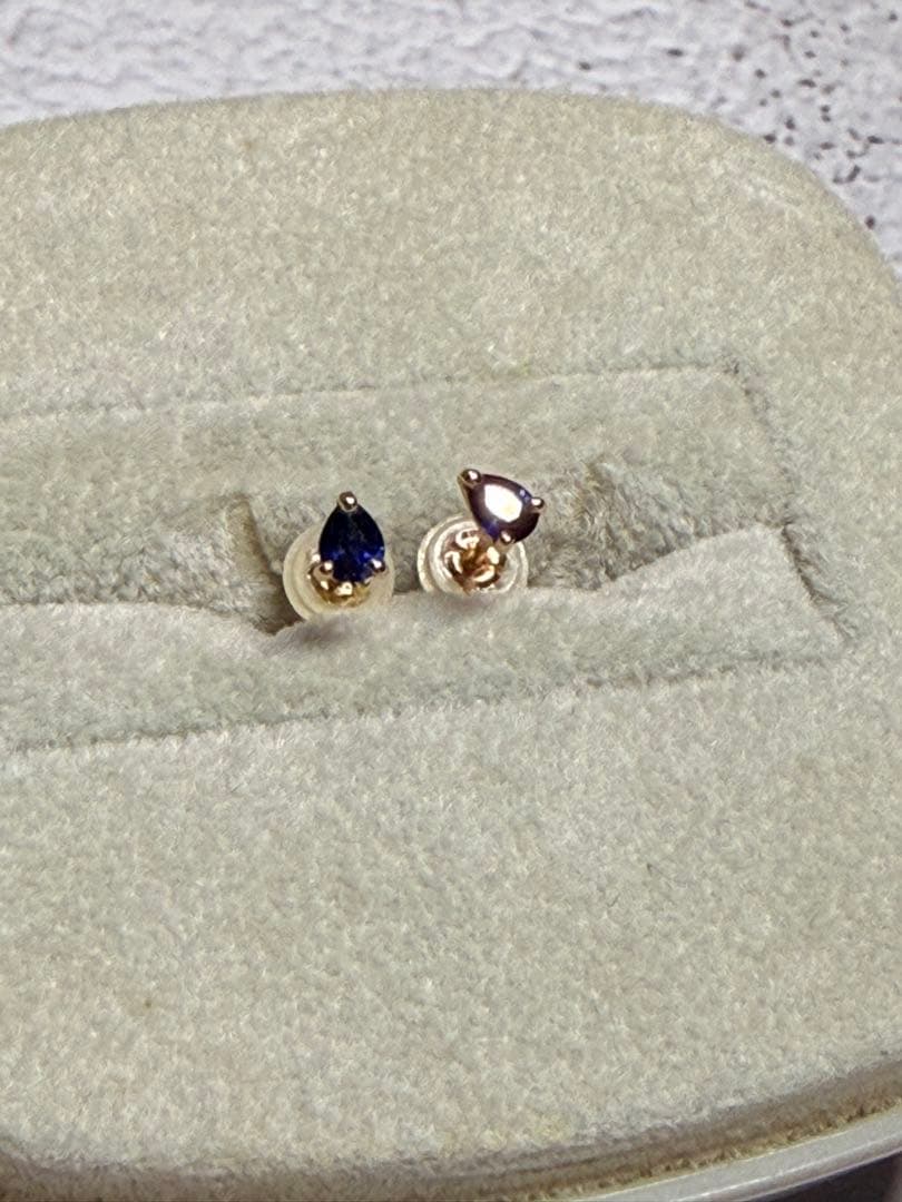 【極美品】BIZOUX ポアーレ K18PGスリランカサファイアピアス両耳保証書