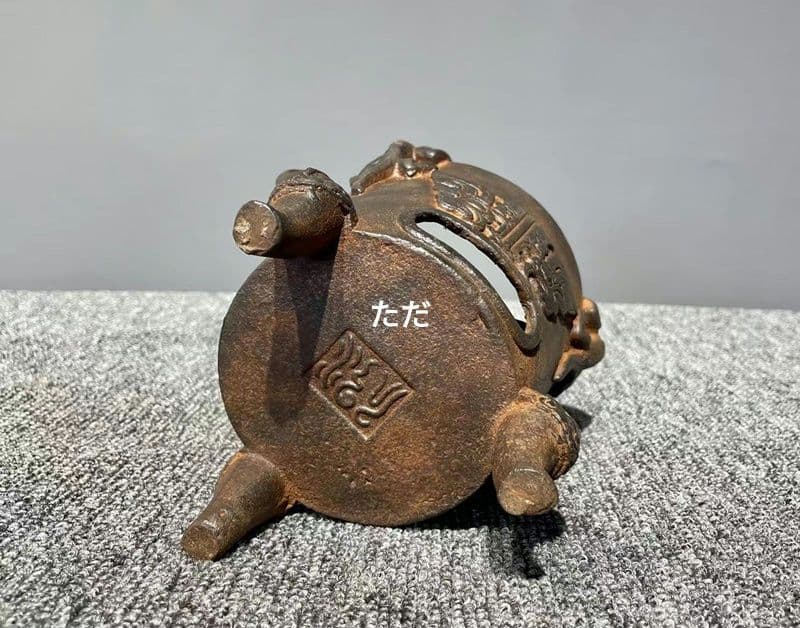 鉄器 獣頭炭ストーブ 茶釜を煮る 茶道具 装飾品 工芸品 置物