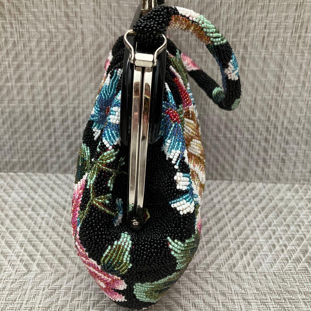 和装小物　ビーズバッグ　総ビーズ　ハンドバッグ　財布付き　鏡付き　アンティーク