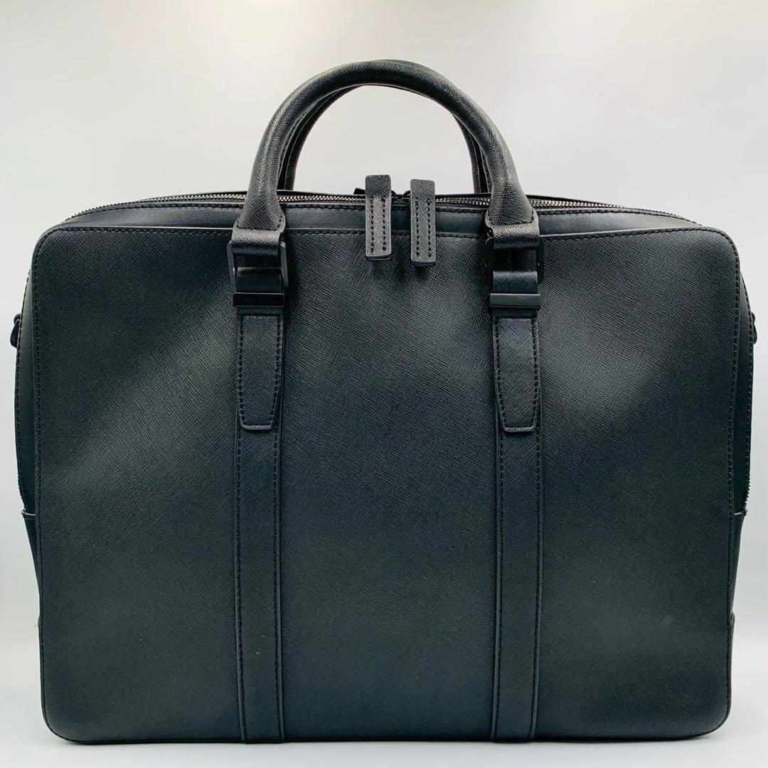 未使用級✨カルバンクライン 2way ブリーフケース ビジネス 黒 レザー