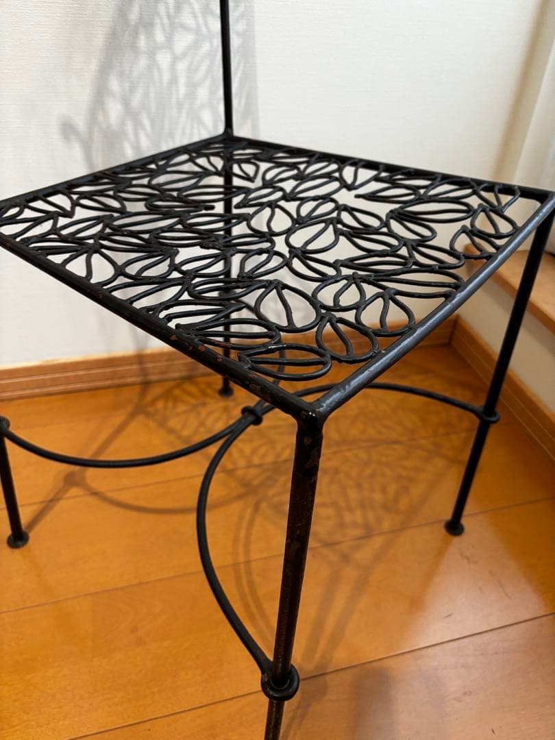 アイアンチェア ヴィンテージ 黒 椅子 Chair ブラック 葉模様椅子