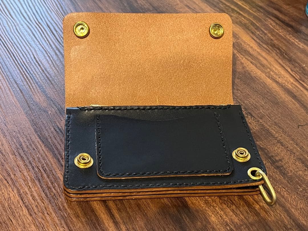 トラッカーウォレット　茶芯　栃木レザー 001