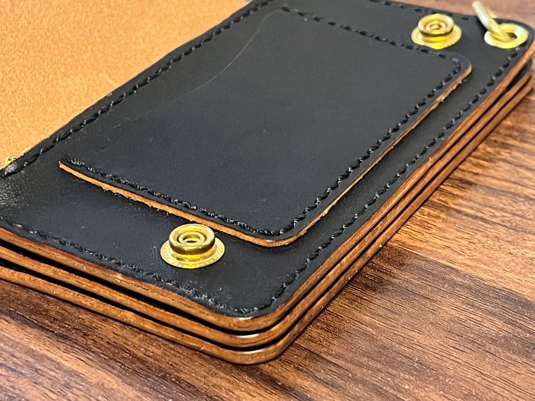 トラッカーウォレット　茶芯　栃木レザー 001