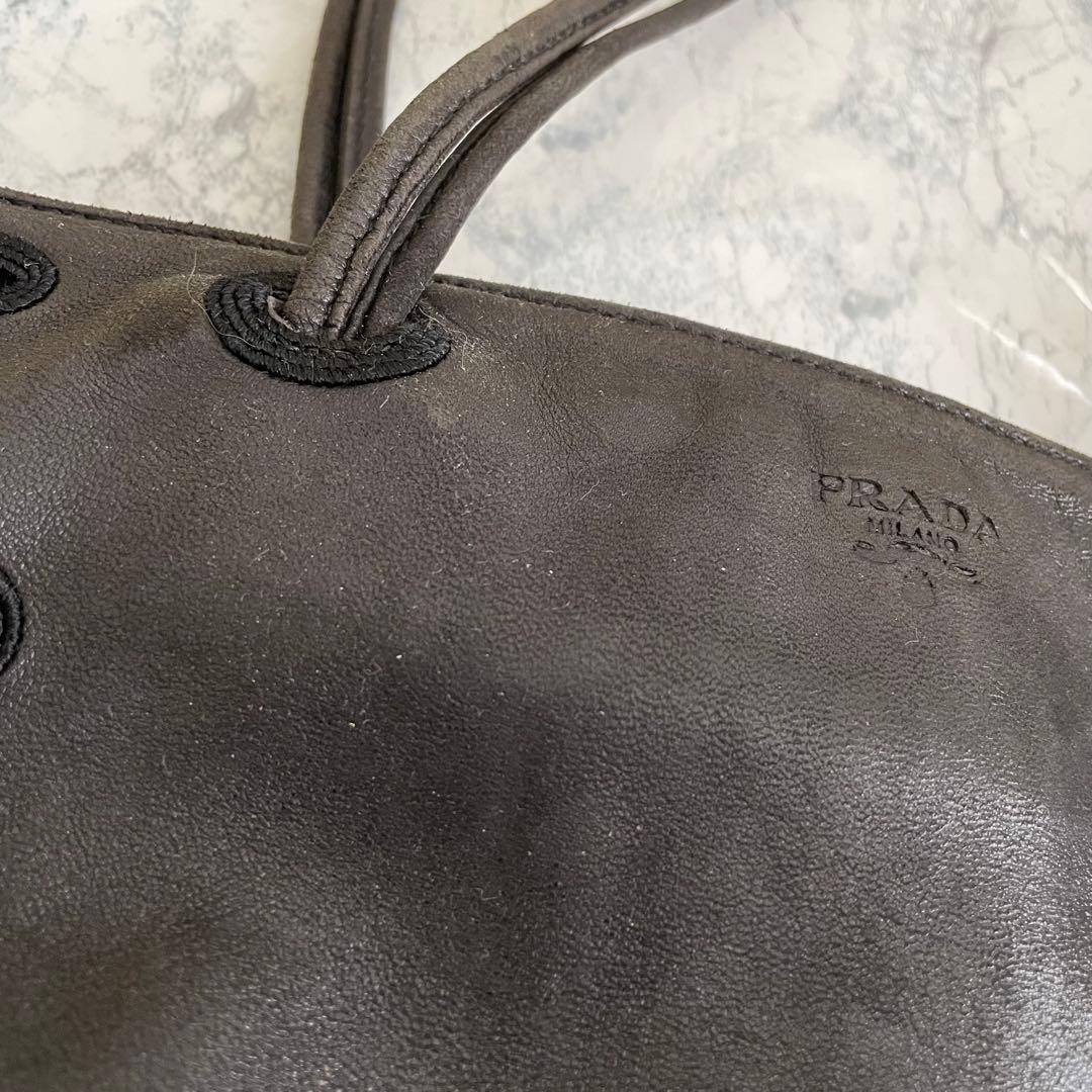 【お値下げしました】PRADA ブラック トートバッグ ドットデザイン