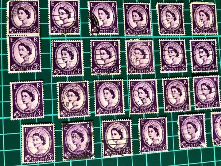 エリザベス女王切手 ブルー系 43枚