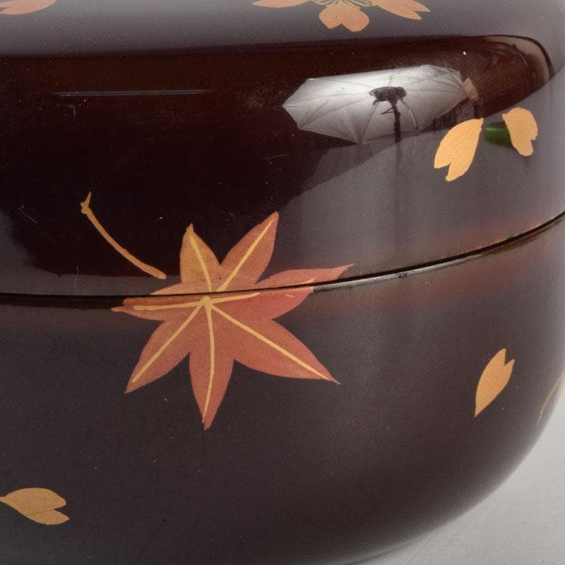 茶道具　玉泉作　春秋蒔絵　平棗　共箱　V　8736