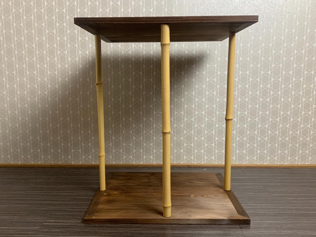 玄々斎好写 焼杉 五行棚 組立式 水指棚 茶道具 裏千家 837