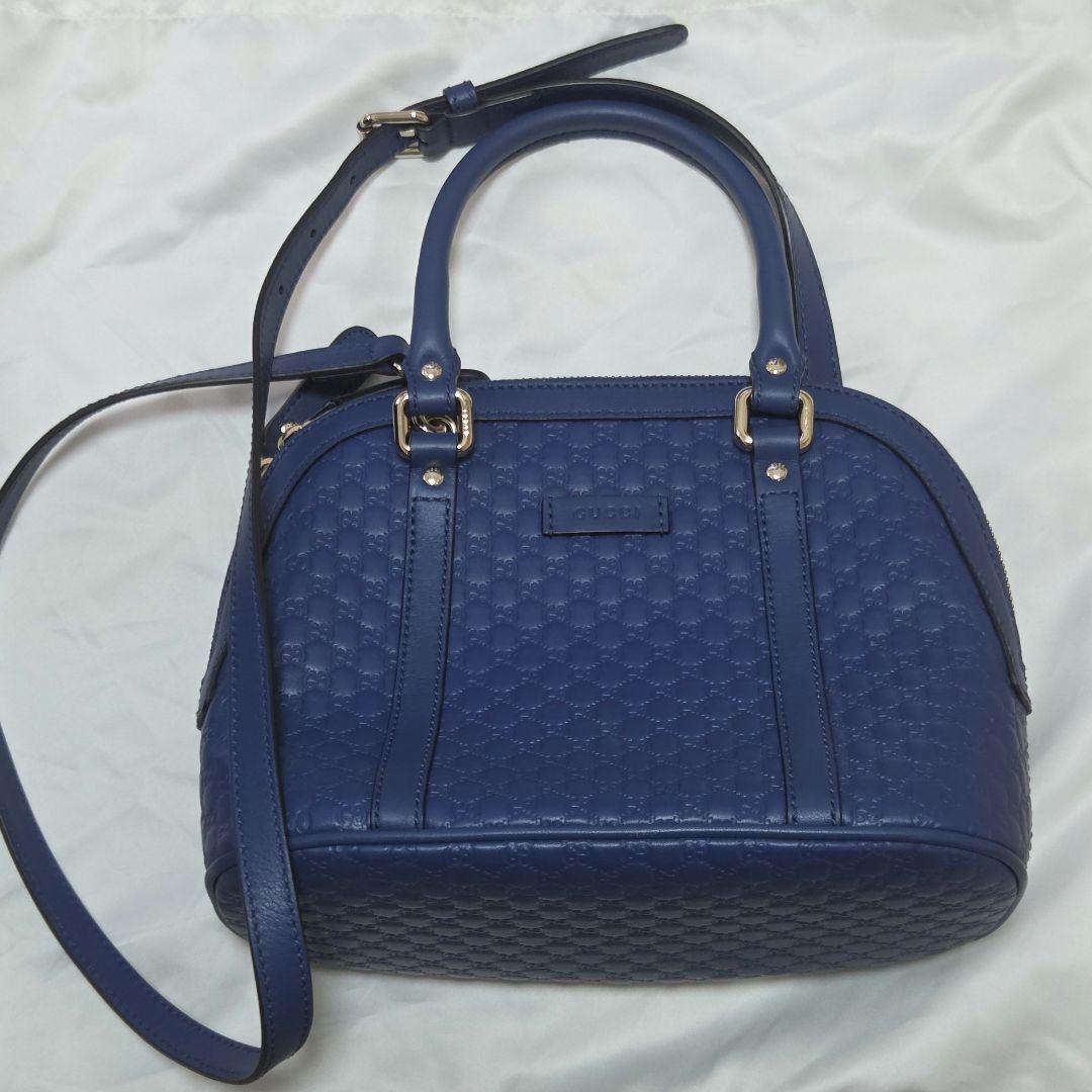 値下げ！！GUCCI ブルー　ショルダーバッグ　マイクロシマ