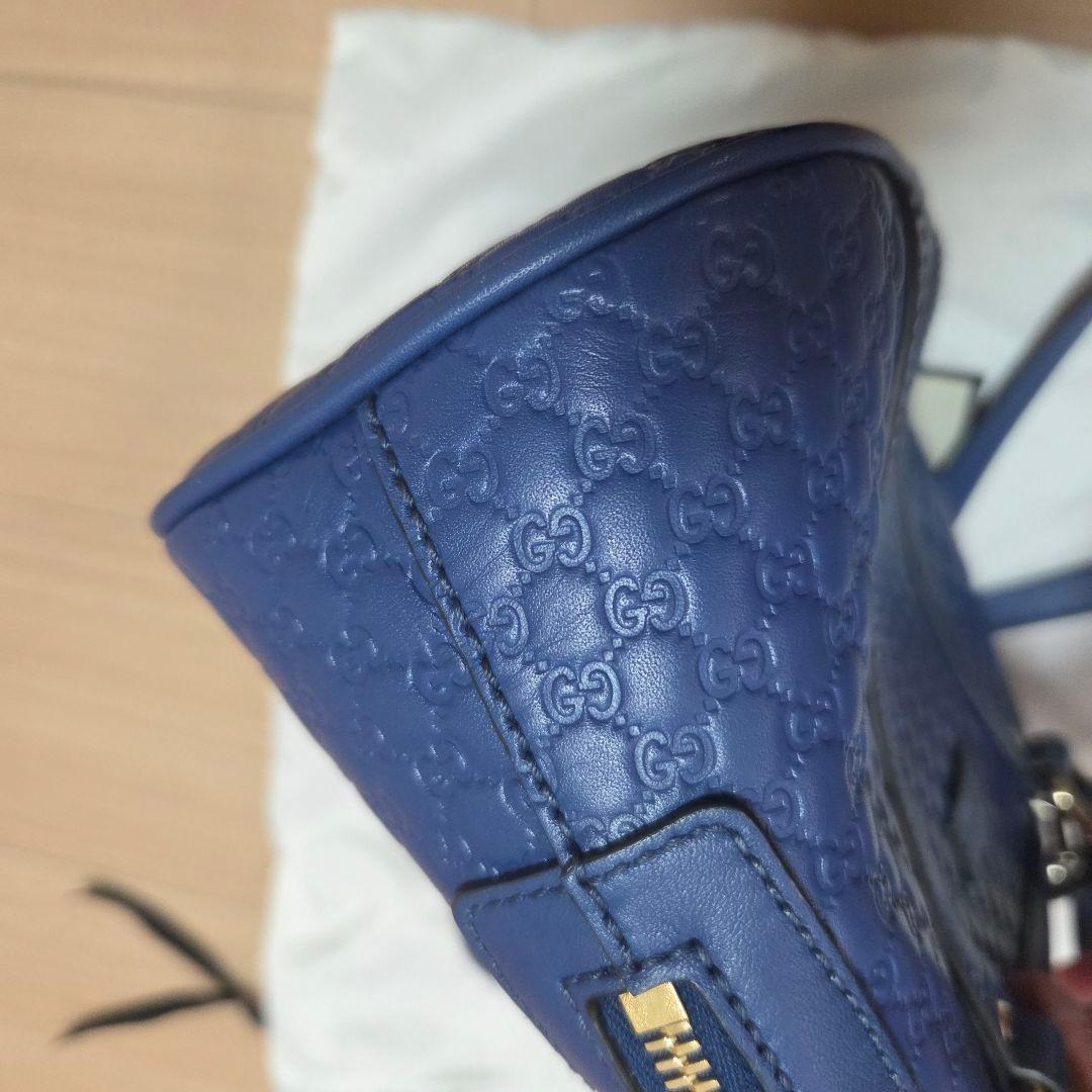 値下げ！！GUCCI ブルー　ショルダーバッグ　マイクロシマ