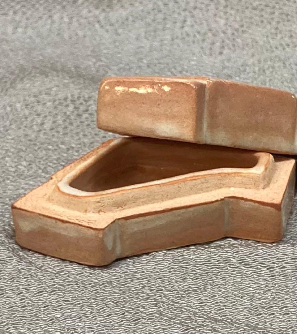 B178s  「萩 結文香合」十二代田原陶兵衛造　共布共箱　萩焼深川本窯